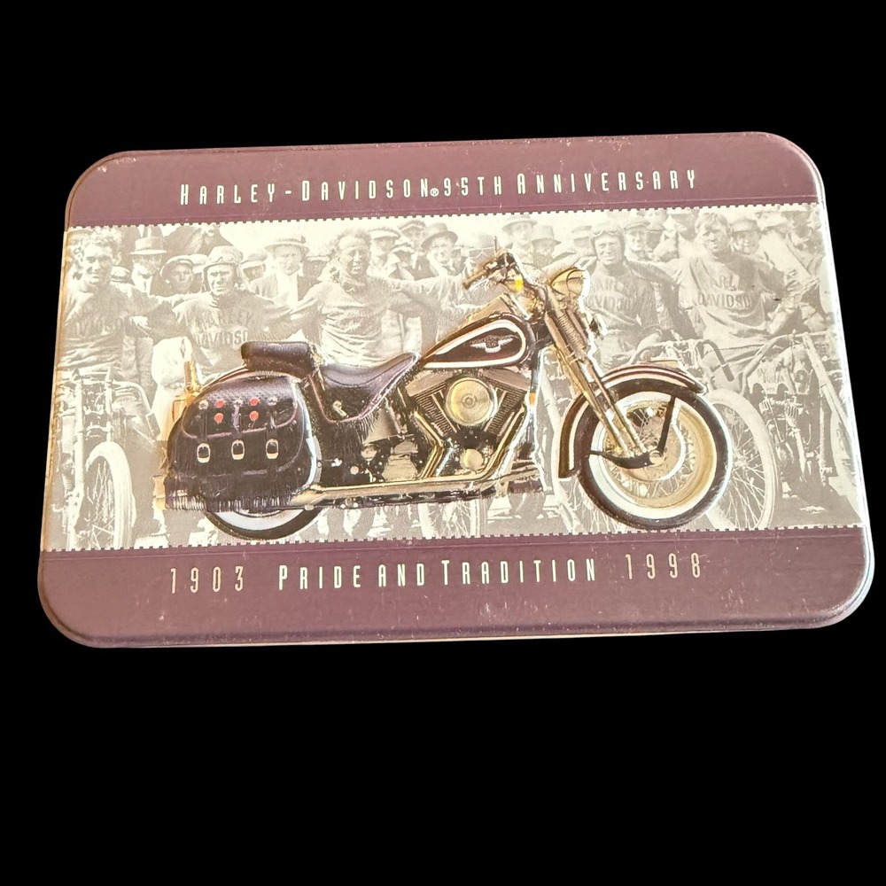 Harley-Davidson 95th Anniversary Limited Edition Tin & Sealed Playing Cards 1998